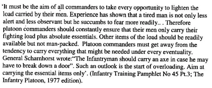 Infantry COnference 1977 Loads - The Overburdened Infantry Infantry COnference 1977 Loads - The Overburdened Infantry
